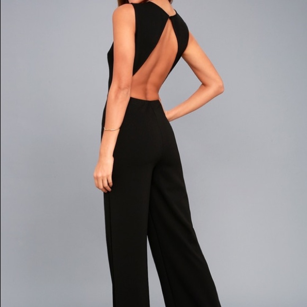 Lulu’s Refine and Poise Black Wide Leg Jumpsuit